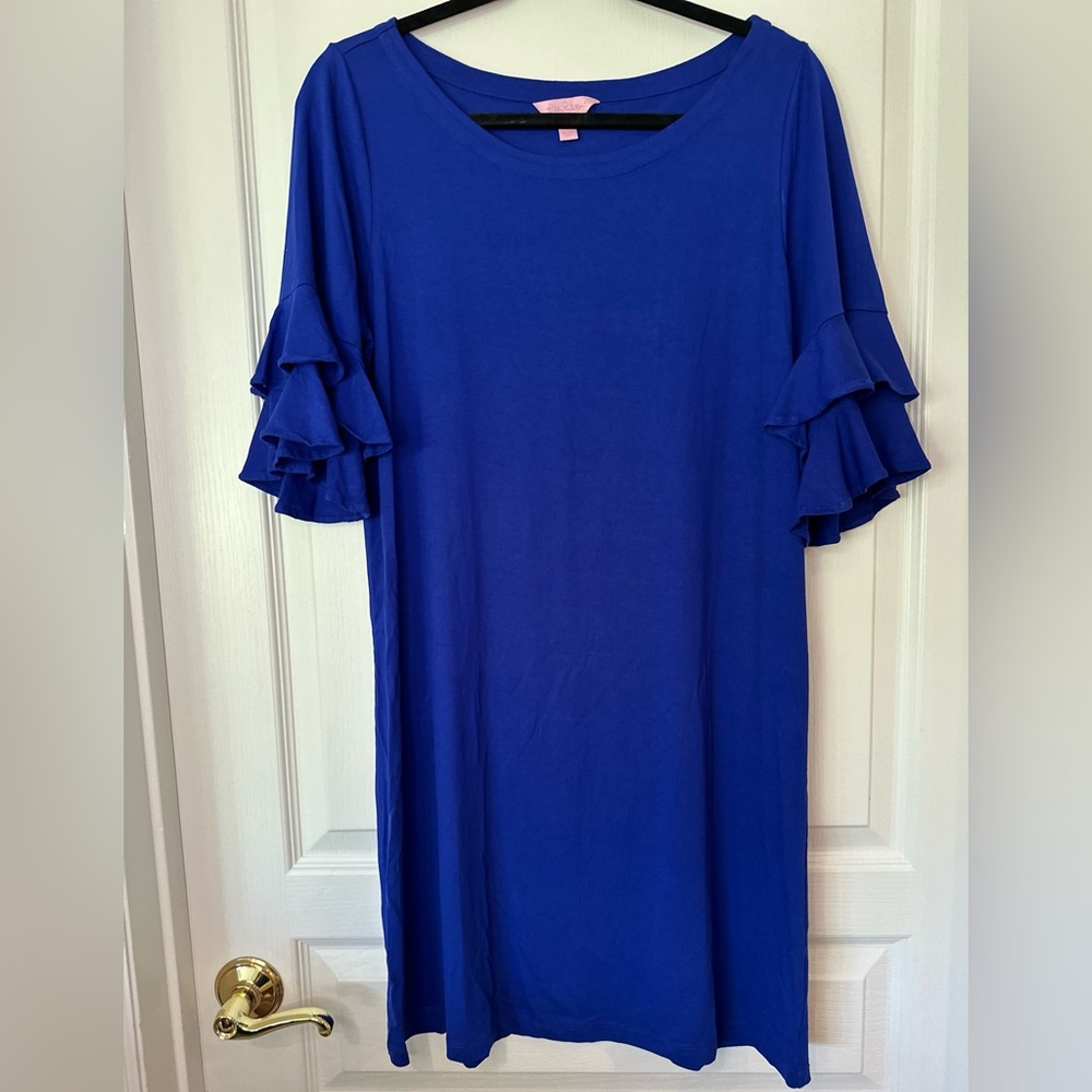 LILLY PULITZER Lula Dress In Twilight Blue L EUC